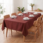 Thick Deep Red Tablecloth, Water & Wrinkle Resistant, 54x120 Inch - Image 3