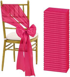 fani Hot Pink Satin Chair Straps Bows,60 PCS 7x108 Inch,Chair Sash by fani