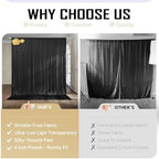 gogoparti 30x12ft Black Backdrop Curtain for Wedding Parties, 6 Panels (5x12 ft Each) Wrinkle-Free Dackdrop Curtains, Silky Draping Fabric for Birthday Party, Baby Shower, Photo Background - Image 3