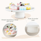 10 Inch Ceramic Cake Stand - Elegant White Pedestal Cake Plate with Non-Slip Base for Wedding, Birthday, Baby Shower, Cupcake and Dessert Table Display, Food-Safe Round Cake Platter - Image 3