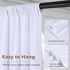 60ft x 10ft Wrinkle Free White Backdrop Curtains for Parties Wedding, 12 Panels 5x10ft Silky Soft Polyester Photo Backdrop Drapes for Party Birthday Baby Shower Photography Cloth Background - Image 6