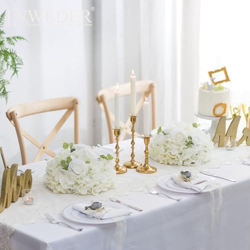 White Flowers Balls for Centerpieces: 11.8in Diam, 10 Pcs - Image 2