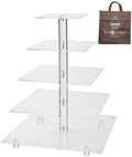 Jusalpha Large 5 Tier Acrylic Square Cupcake Stand Cake Stand for Party by Jusalpha