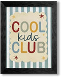 Black Framed 16x20 inch Trendy Preppy Blue Striped Wall Art Cool Kids Club Quotes Poster Modern Funny Toddler Canvas Prints for Kids Playroom Bedroom Wall Decor by Medpol