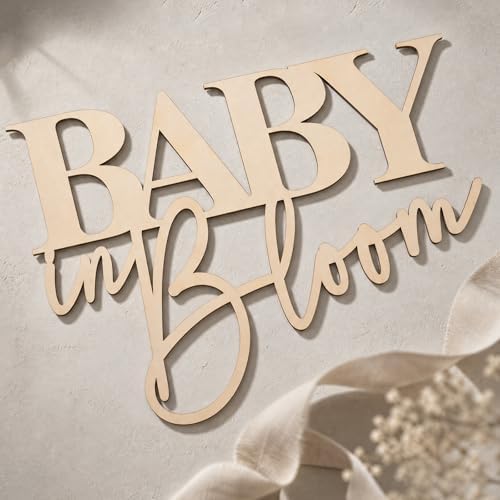 Baby In Bloom Wooden Signs Floral Gender Reveal Backdrop Party Photo Props - Image 7