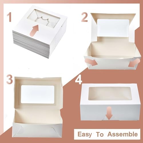30 Pack 9x6x3in Cookie Boxes with Window, Bakery Boxes for Treats, Desserts - Image 4