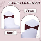 MDS Pack of 200 Spandex Chair Sashes Without Slider Buckles – Burgundy - Image 4