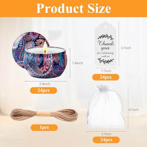 24 Pack Scented Candles Gift Set Long Lasting Soy Wax Aromatherapy Candles for Home Wedding Baby Shower Bridal Party Favors Christmas Birthday Gifts for Women - Image 2