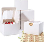 Cookie Boxes with Window 5x5x3.5 Inch 50 Pack by Huoshange