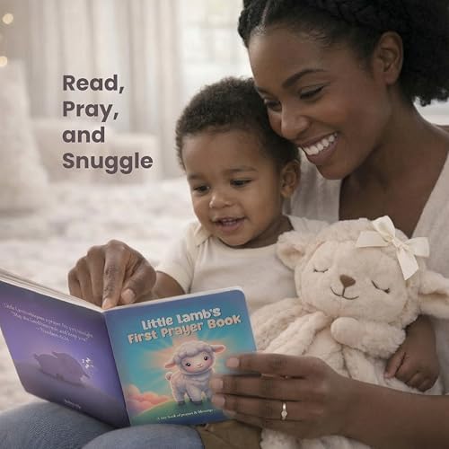 Baptism Gifts for Boy or Girl - 10” Praying Lamb Plush 5-Piece Keepsake Set - Image 4