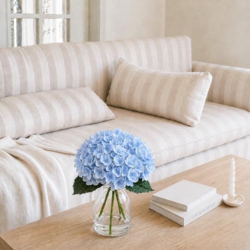 Blue Hydrangea Artificial Flowers in Vase for Table Centerpiece - Image 6