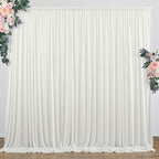 10 ft x 10 ft Wrinkle Free Ivory Backdrop Curtain for Wedding Parties, Polyester Ivory Photo Backdrop Drapes 2 Panels 5x10ft for Baby Shower Photoshoot Engagement Birthday Party Photography Background by Outpain