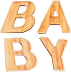 15.8" Fillable Charcuterie Trays, 4 Pack Larger Bamboo Charcuterie Boards for Baby Shower, Wooden Serving Trays for Fruit Cheese Platter Vegetable Food Dish Plates, Baby Birthday Party Table Decor by Unknown