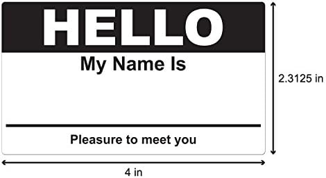 Hello My Name is Name Tag Labels (2-5/16 x 4 inch, Black - 400 Labels) Name Badge Stickers - Easily Customization for Networking Events - Image 2