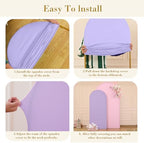 Pink and Purple Photo Arch Backdrop Cover Set of 2 for Baby Shower Party 7.2ft and 6ft Arch Covers Stretchy Backdrop Spandex Arch Stand Covers for Girls Birthday Wedding Banquet Background - Image 6
