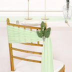 QueenDream Wedding Chair Sashes Aisle Decorations: 24 Pack Sage Green Chair Cover 8FT Long Tulle Draping Fabric Reception Church - Image 6