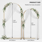 Metal Arch Backdrop Stand Set of 2, Gold Wedding Arch Frame 7.2FT+6FT, Heavy Duty Round Balloon Arch Stand with Threaded Connection for Wedding Ceremony, Baby Shower, Birthday Party Decorations - Image 4