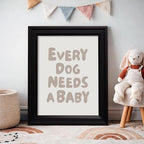 Vintage Framed Fun Kids Quotes Canvas Posters Every Dog Needs A Baby Wall Art Modern Trendy Minimalist Toddler Prints Playing Print For Nursery Room Wall Decor 12x16 inch - Image 3