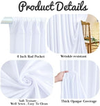 20ft x 10ft White Backdrop Curtains, 4 Panels White Drapes for Backdrop - Image 6