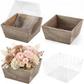 Dandat 12 Set 8 Inch Wooden Flower Box Rustic Table Centerpieces,Brown by Dandat