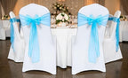 MDS Pack of 150 Organza Chair Sashes for Wedding & Event Décor – Turquoise - Image 2