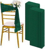 Pesonlook 60 PCS Emerald Green Chair Sashes Cheesecloth Sashes Rustic Chair Decorative Bows Designed ChairCover for Wedding Banquet Party Aisle Home Kitchen Decoration (16 x 70 inch) by Pesonlook