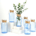 Mason Jars for Centerpiece Glass Flower Bud Vase Blue Vases, 6 Pc by Unknown