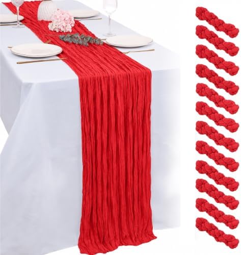 Red Cheesecloth Table Runners 10FT Runner for Events Table Decor by Unknown