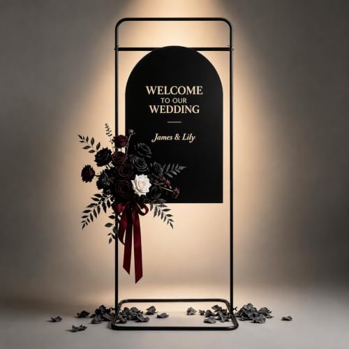 Wedding Sign Stand Adjustable Metal Easel Stand for Welcome Signs,Black - Image 2
