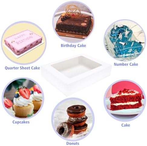 6 Pack 19x14x4 Inch Large Rectangle Cake Boxes with Cake Boards - Image 5