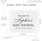 Andaz Press 16"x20" White Acrylic Personalized Baby Shower Welcome Sign, Gender Neutral Large Custom Sign for Easel Stand, Baby Shower Decorations - Image 5