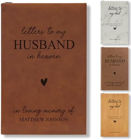 Personalized Grief Journal - 1PC Thoughtful Leatherette Memorial Gift - Sympathy Gifts for Loss of Husband, and Loved Ones - Elegant Keepsake Book for Cherished Memories - Compact Memory Journal by OnTheRox