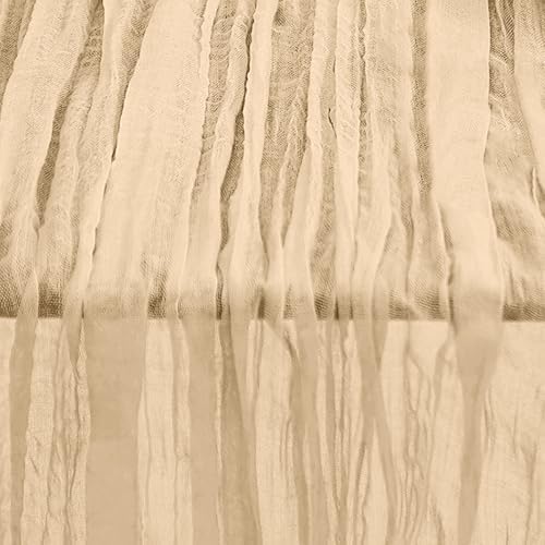 6 Pack Nude Cheesecloth Table Runner 35x120 Inch 10Ft Rustic Gauze Cheese Cloth Table Runner Sheer Cheesecloth Table Runners for Wedding Party Bridal Shower Decoration - Image 4