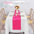 24 Pack Hot Pink Satin Table Runners 12 x 108 Inch Long Table Runners for Rectangle Round Tables,Smooth Satin Table Runner for Wedding,Birthday Party Banquets Graduation Engagements Decoration - Image 6