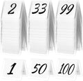 Suzile 100 Pcs Table Numbers 1-100 Acrylic Double Sided,White and Gold by Suzile