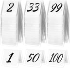 Suzile 100 Pcs Table Numbers 1-100 Acrylic Double Sided,White and Gold by Suzile