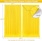 30x10ft Yellow Backdrop Curtain for Wedding Parties Wrinkle Free Fabric Yellow Drapes Backdrop Decoration for Baby Shower Birthday Photography Decoration 6 Panels, 5ft x 10ft - Image 6