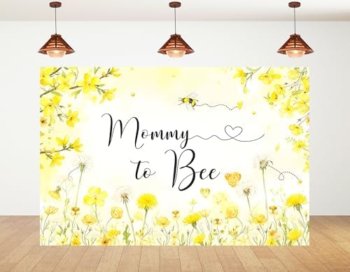 8x6ft Mommy to Bee Backdrop Baby Shower Party Sweet as Can Gender Reveal Wildflower Floral Honeycomb Photography Background Party Banner Decorations Photo Studio Props by Unknown