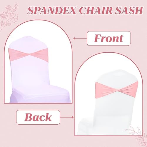 MDS Pack of 100 Spandex Chair Sashes Without Slider Buckles – Dusty Rose - Image 4