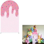 Arch Backdrop Cover Ice Cream Sprinkles Girls Birthday Party Decorations Arch Frame Fabric Cover Sweet ONE Candy Pink Baby Shower Baptism Parties (6x2.6ft Cover,cream2) by ittsmnt