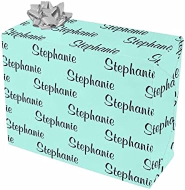 MyPupSocks Custom Photo Face Reversible Kids Birthday Wrapping Paper Initials Name Text Mint for Birthdays, Easter, Mothers Day, Weddings, Baby Showers 5 Rolls 58x23 inch by MyPupSocks