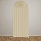 HUAYI Light Tan Ripples Pattern Arch Backdrop Cover for Birthday Party Wedding Baby Shower Decorations Chiara Backdrops Arched Wall Frame Stands Covers Props GP-454 3ft * 5ft - Image 2