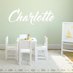 Fancy Cursive Single Personalized Custom Name Vinyl Wall Art Decal Sticker 50" W, Girl Name Decal, Girls Name, Nursery Name, Girls Name Decor, Girls Bedroom Decor, PLUS FREE 12" WHITE HELLO DOOR DECAL - Image 4