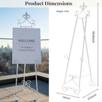 60” H White Easel Stand for Sign Metal Adjustable - Image 3