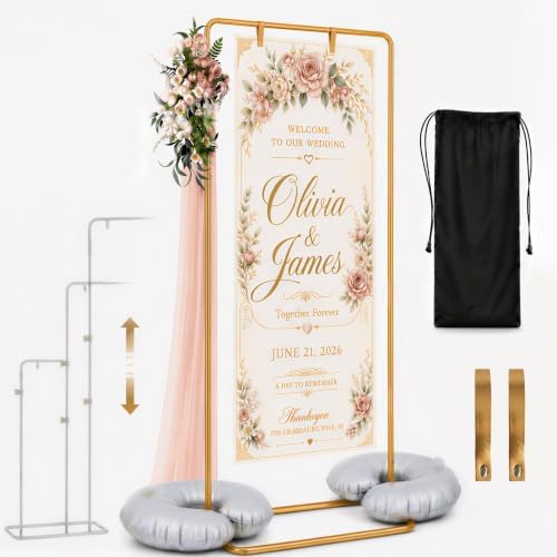 Yebo Wedding Welcome Sign Stand, Adjustable Display Easel with Carry Bag by YEBO