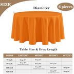 Fitable 6 Pack Orange Tablecloths 90 Inch Round for 36"-72" Tables - Image 5