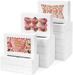 Moretoes 48pcs Cookie Boxes with 3 Style Window, 12x8x2.5In Bakery Boxes by Moretoes