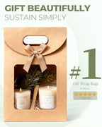 CYGYINT 200Pcs Brown Gift Bags with Clear Window 4.7''x2.4''x6.2'' Variety Stand Up Window Gift Bags with Handles for Candy, Cookies, Wedding Favors - Image 3