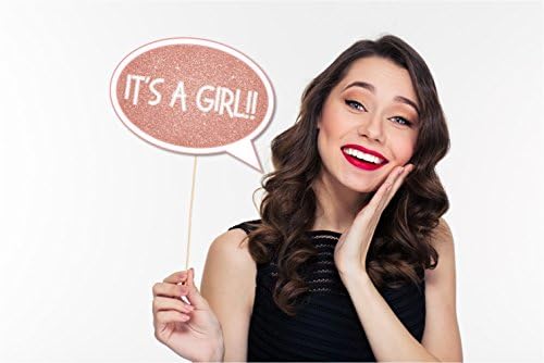 Baby shower photo booth props. Rose gold. Baby shower girl. 10 props ready to use. - Image 4