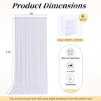 30ftx12ft Wrinkle Free White Backdrop Curtains for Parties, 6 Panels 5x12FT Long Silky Polyester White Photo Backdrop Drapes Back Drop Cloth for Wedding Birthday Photography Background Decor - Image 6